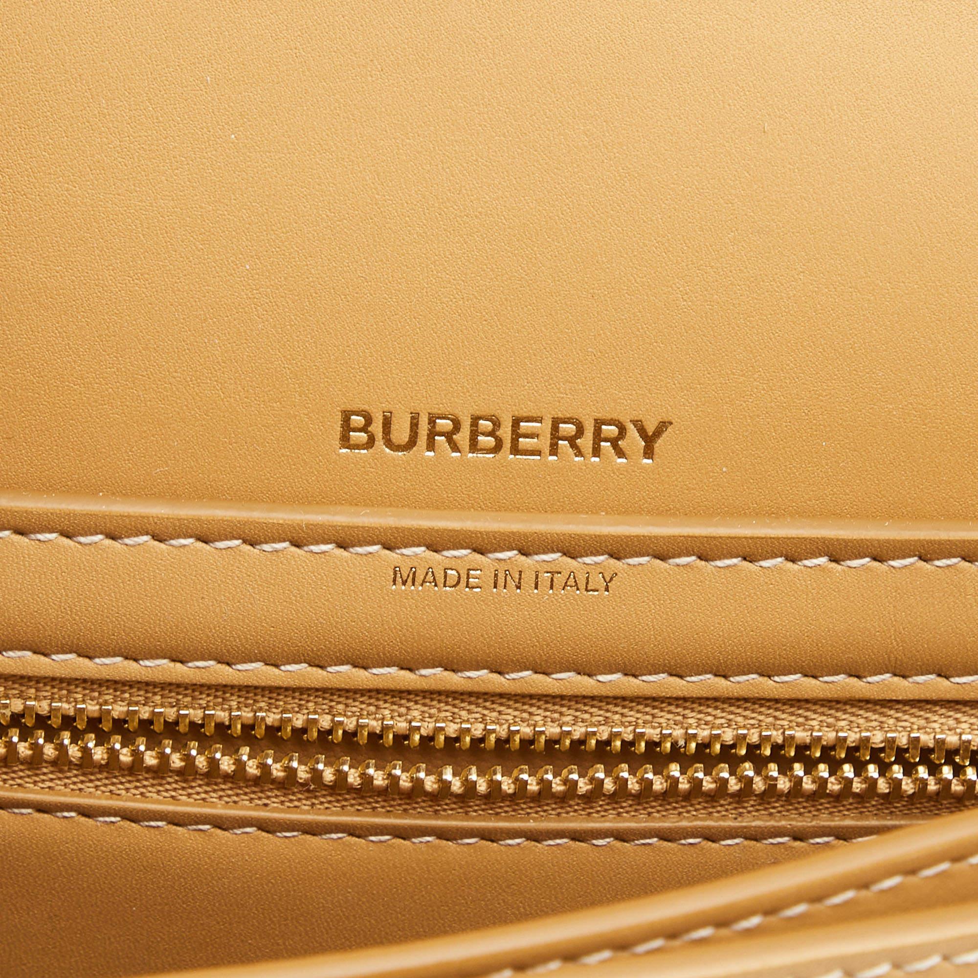 Women's Burberry Bronze Leather Small Studded Olympia Shoulder Bag For Sale