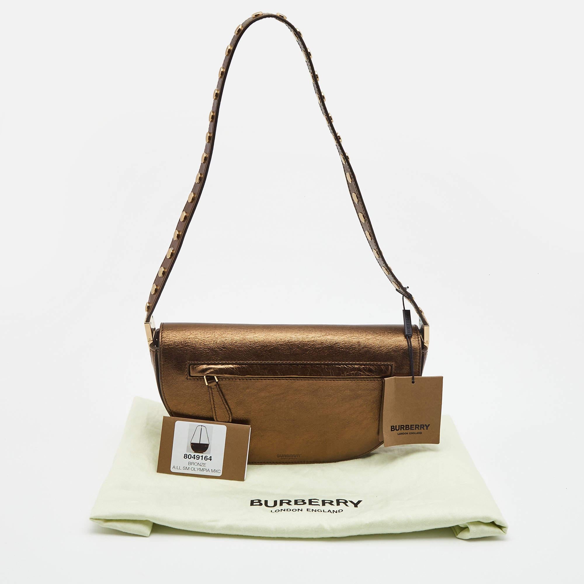 Burberry Bronze Leather Small Studded Olympia Shoulder Bag 1