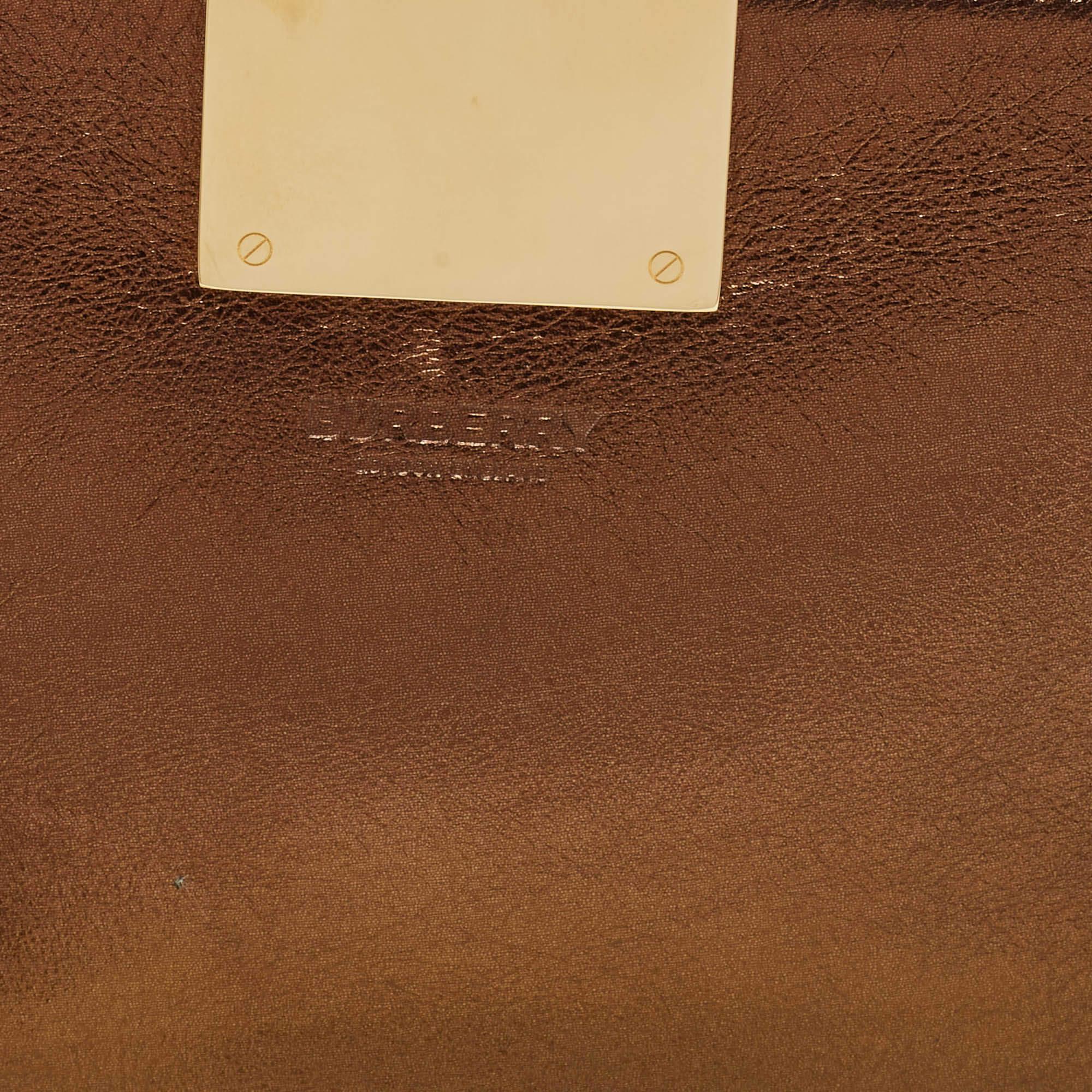 Women's Burberry Bronze Leather Studded Olympia Clutch