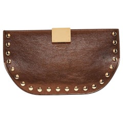 Burberry Bronze Leather Studded Olympia Clutch