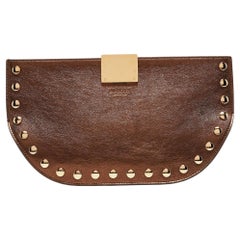 Burberry Bronze Leather Studded Olympia Clutch