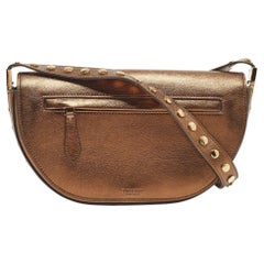 Burberry Bronze Studded Leather Small Olympia Shoulder Bag