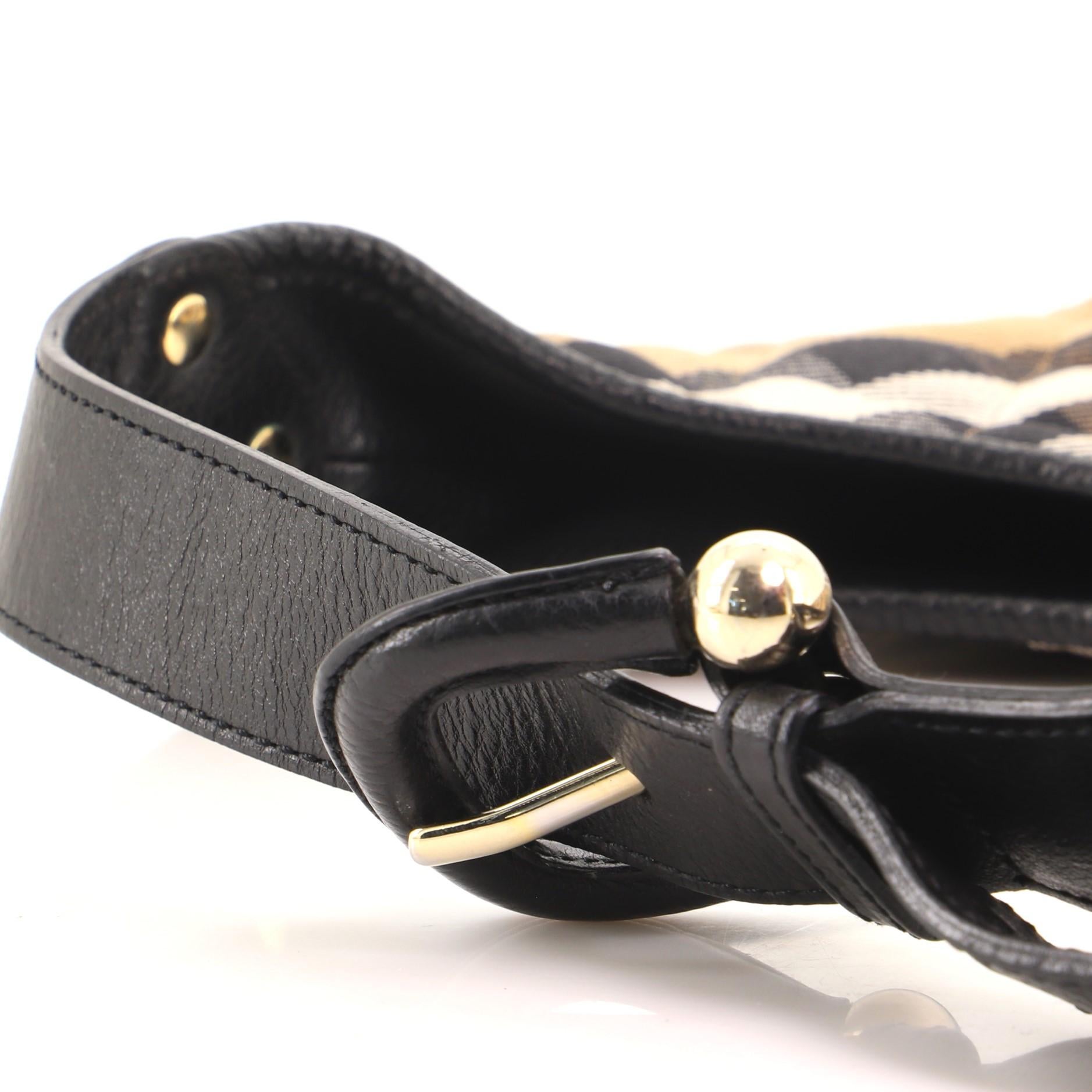 Burberry Brook Hobo Gestepptes Haus Karo Segeltuch mit Leder Groß 1