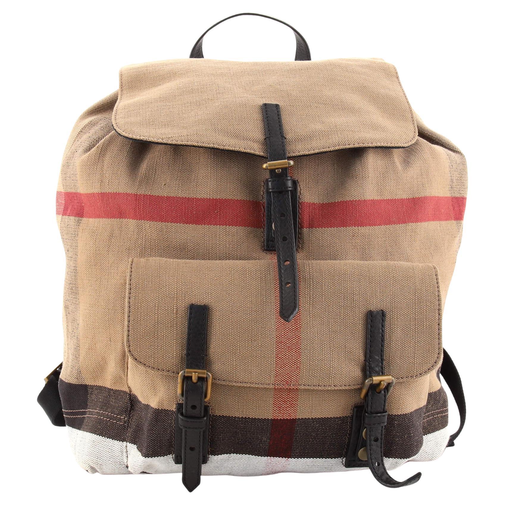 Burberry The Large Rucksack in Technical Nylon and Leather Large at