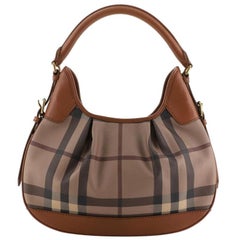 Burberry Brooklyn Handbag Smoked Check Coated Canvas Small