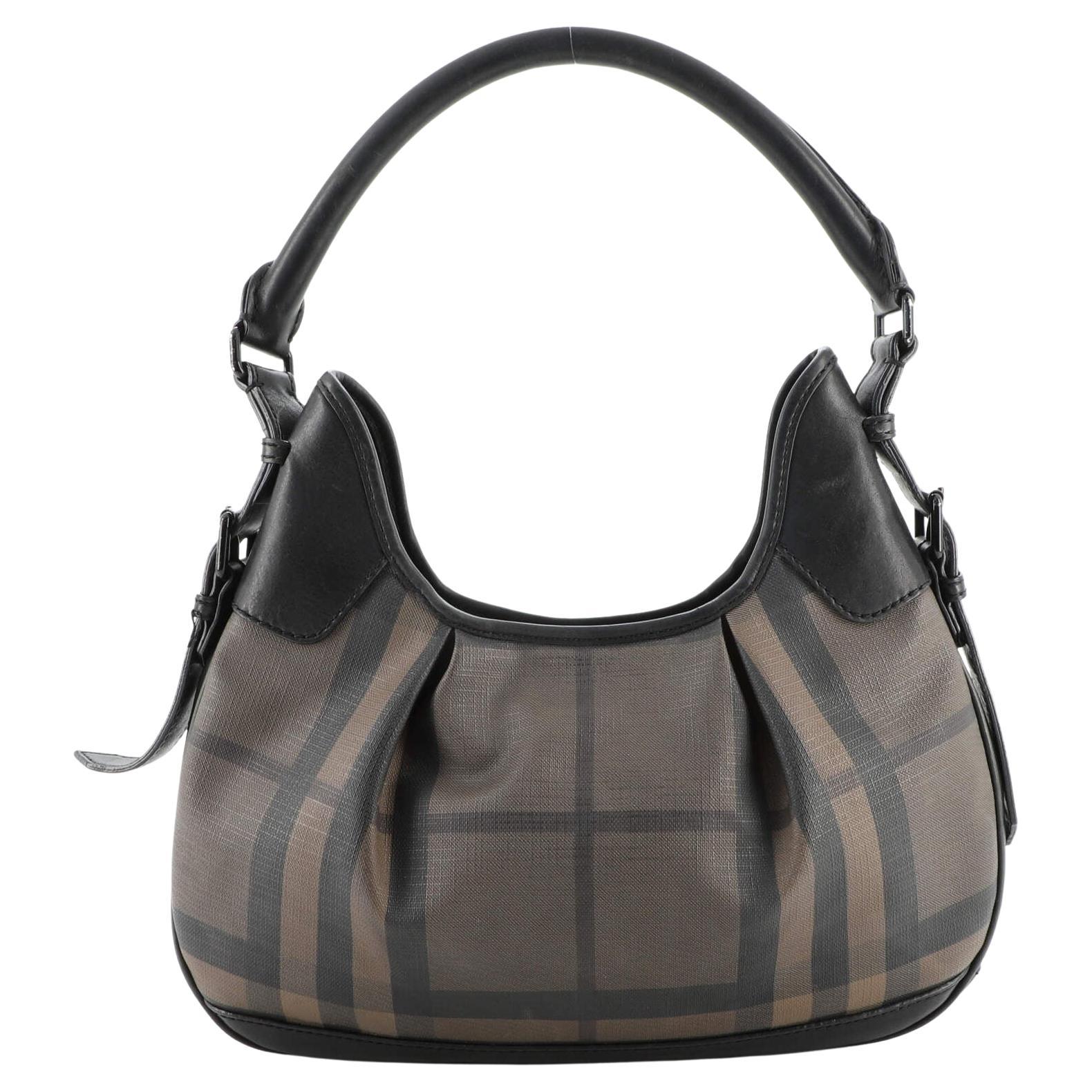 Burberry Brooklyn Handbag Smoked Check Coated Canvas Small