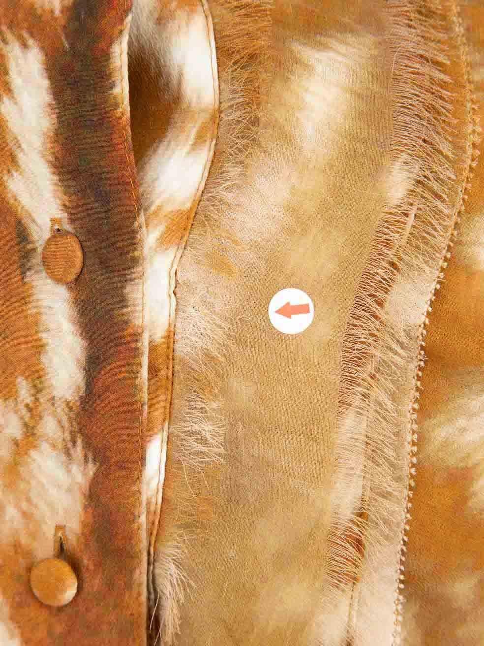 Burberry Brown Animal Print 3/4 Ärmel Bluse Größe XS Damen im Angebot