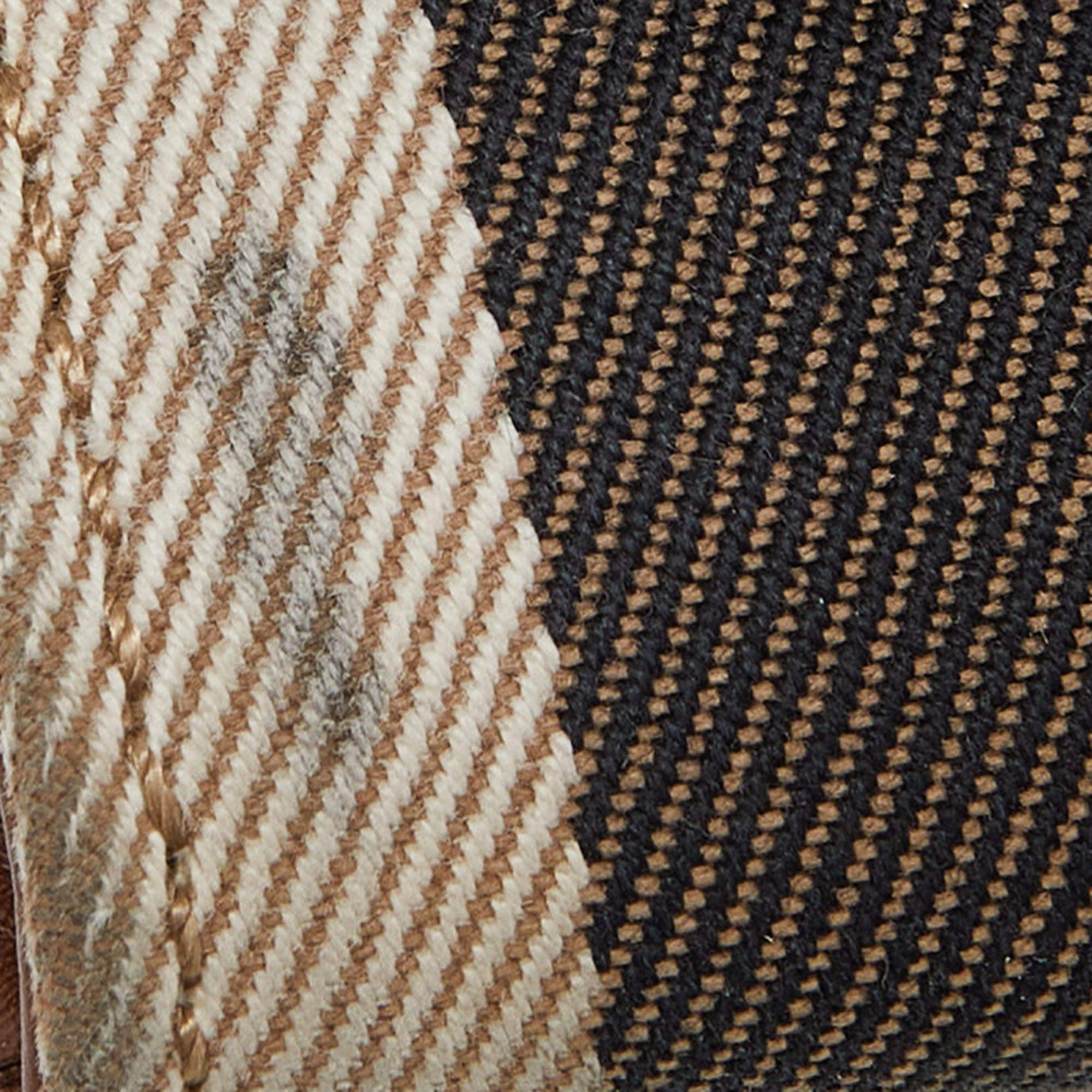 Burberry Brown/Beige Check Canvas and Leather Flap Continental Wallet 5