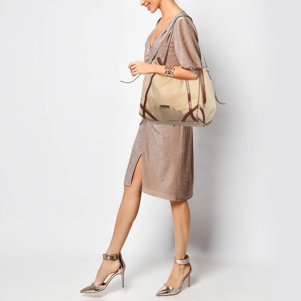 Burberry Brown/Beige Fabric and Leather Large Canterbury Tote 11