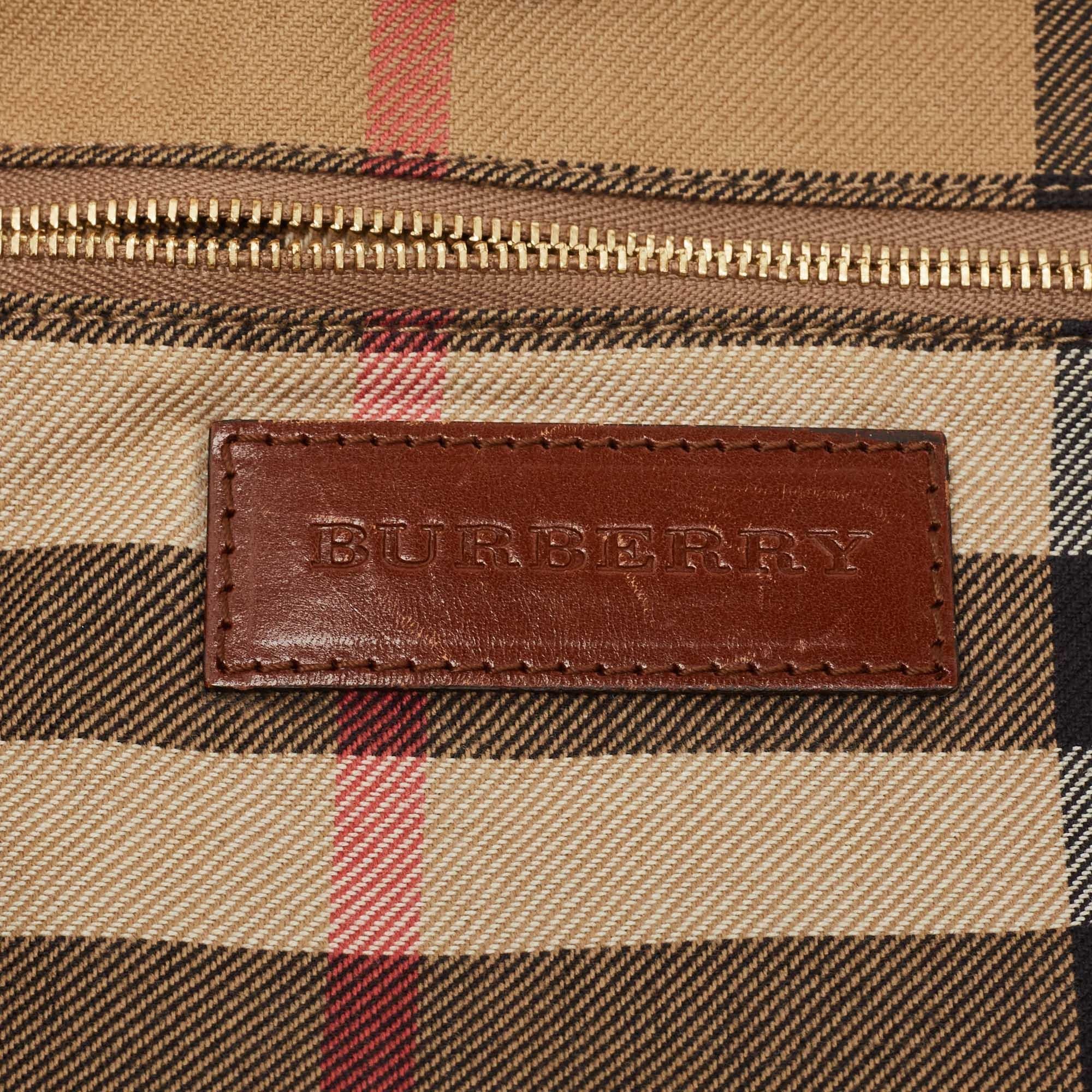 Burberry Fourre-tout Canterbury en cuir et tissu Brown/Beige Pour femmes en vente
