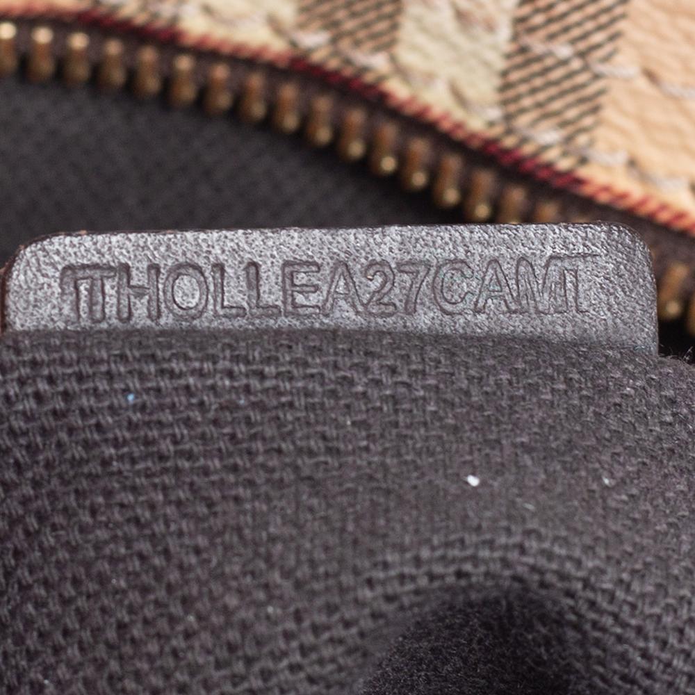 Burberry Braun/Beige Haymarket Check Beschichtetes Segeltuch und Leder Regent Tote 7