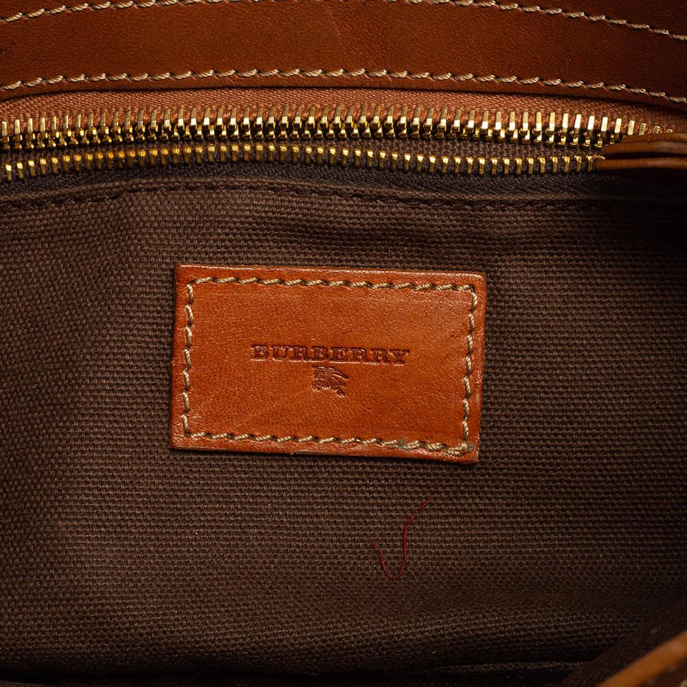 Burberry Brown/Beige Haymarket Check Fabric Double Pocket Shoulder Bag 9