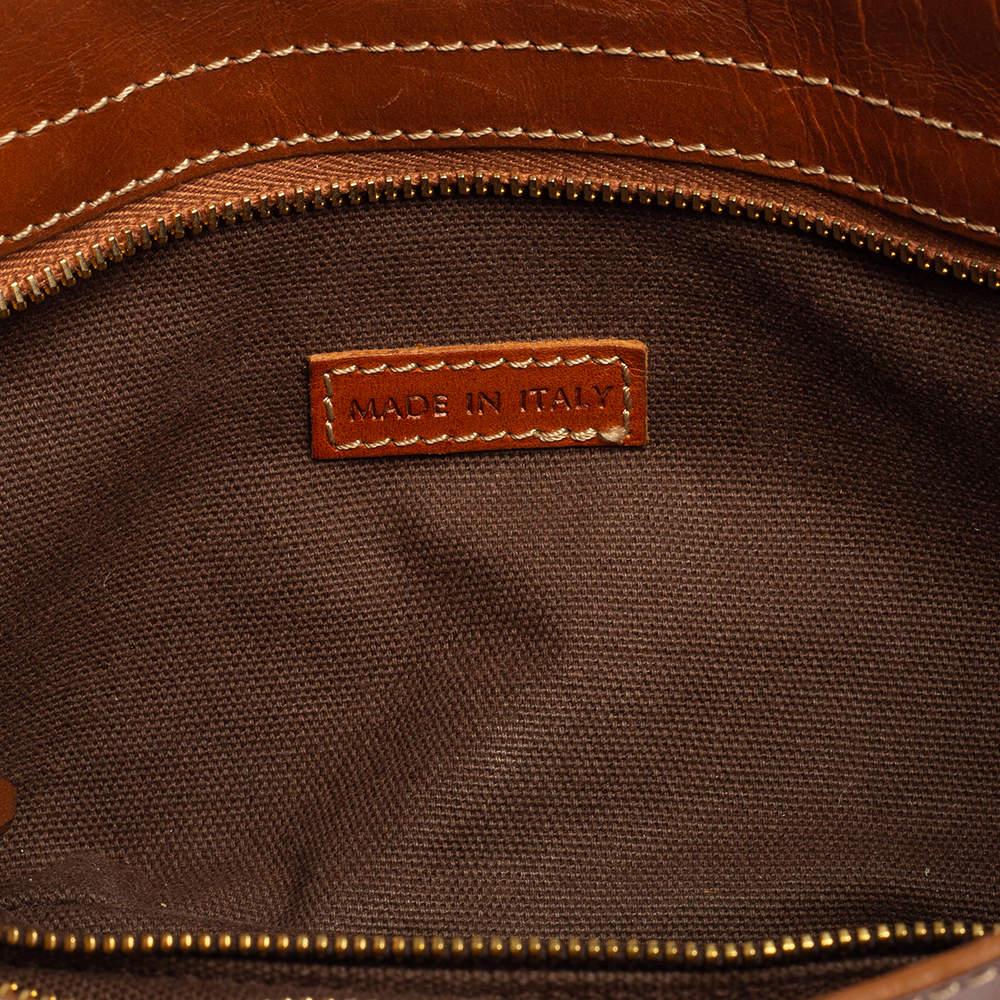 Burberry Brown/Beige Haymarket Check Fabric Double Pocket Shoulder Bag 3