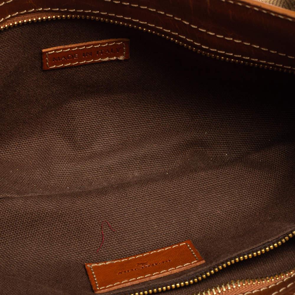 Burberry Brown/Beige Haymarket Check Fabric Double Pocket Shoulder Bag 4