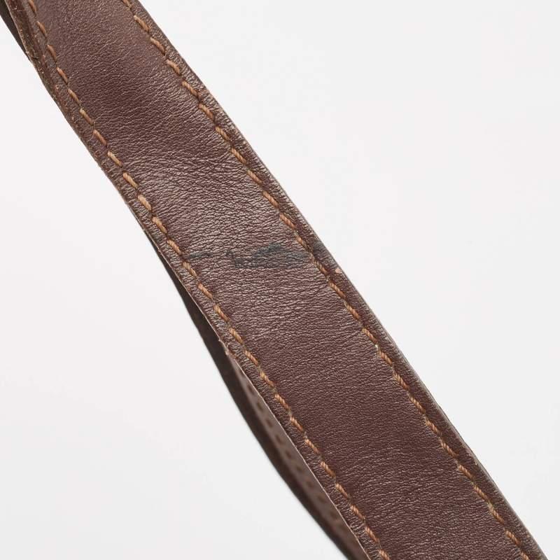 Burberry Brown/Beige House Check PVC and Leather Buckle Flap Bag 4