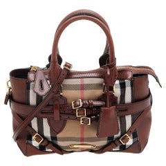 Burberry Bridle Lynher Tote House Check Canvas Medium - ShopStyle
