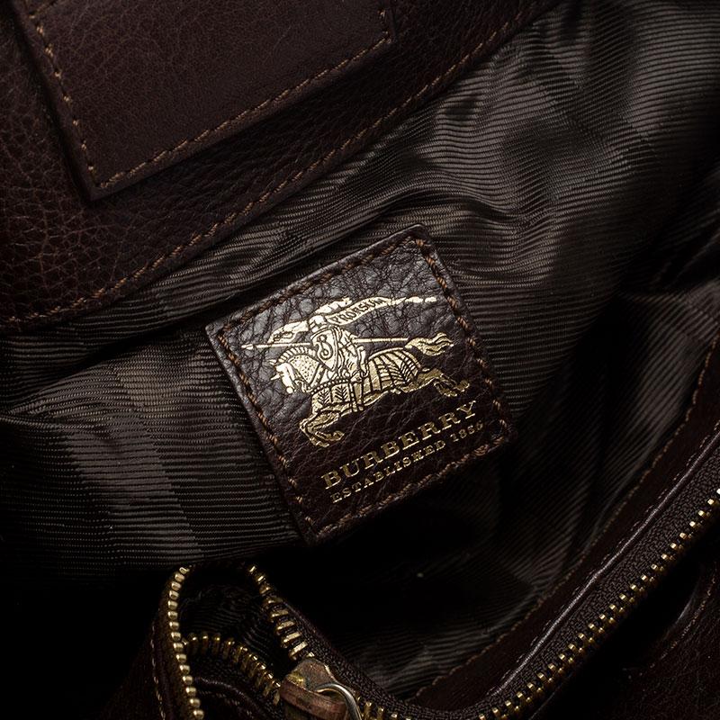 Borsa a tracolla Burberry Margaret Brown/Beige in pelle e House Check trapuntato 5