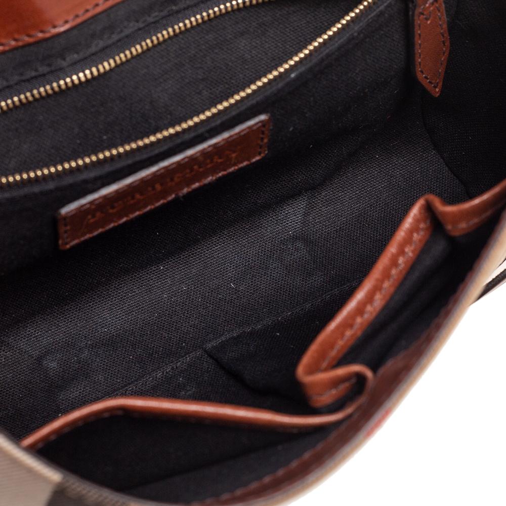 Burberry Brown/Beige Nova Check Canvas and Leather Abbott Shoulder Bag 2