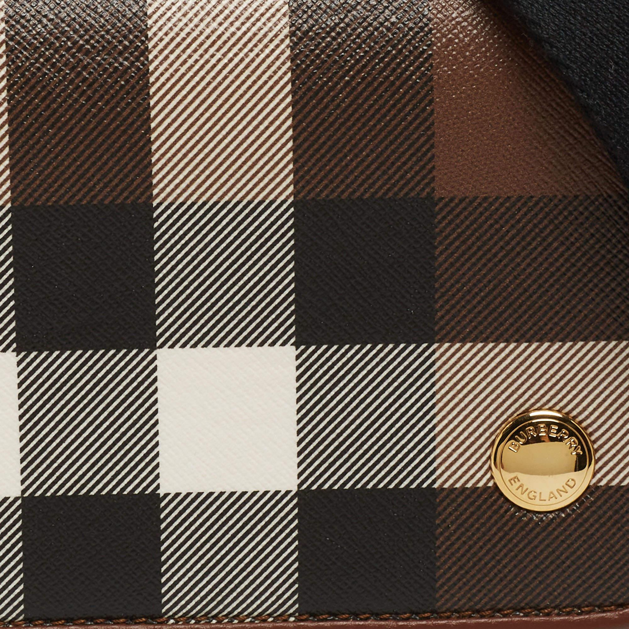 Burberry Brown/Black Check Coated Canvas and Leather Dorset Shoulder Bag 2