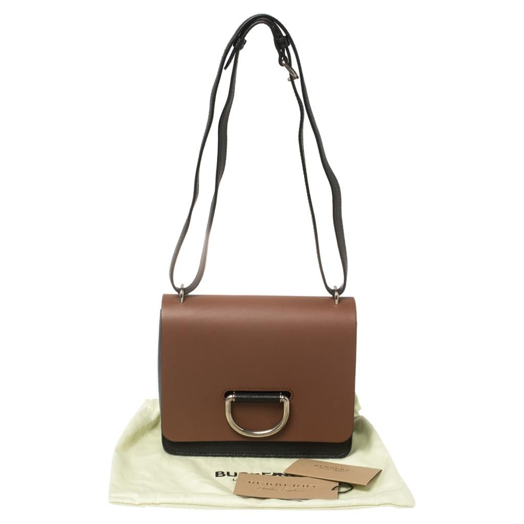 Burberry Brown/Black Leather Small D-Ring Chain Shoulder Bag 6