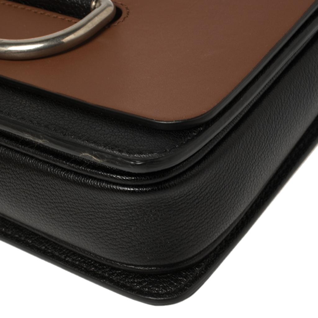 Burberry Brown/Black Leather Small D-Ring Chain Shoulder Bag 2