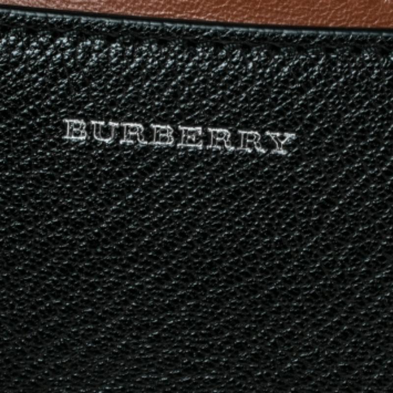 Burberry - Petit sac à bandoulière en cuir marron/noir à épaulettes 6