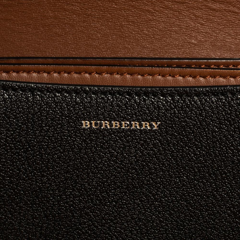 Women's Burberry Brown/Black Leather Small D-Ring Shoulder Bag