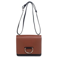 Burberry Brown/Black Leather Small D-Ring Shoulder Bag