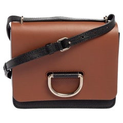 Burberry Brown/Black Leather Small D-Ring Shoulder Bag