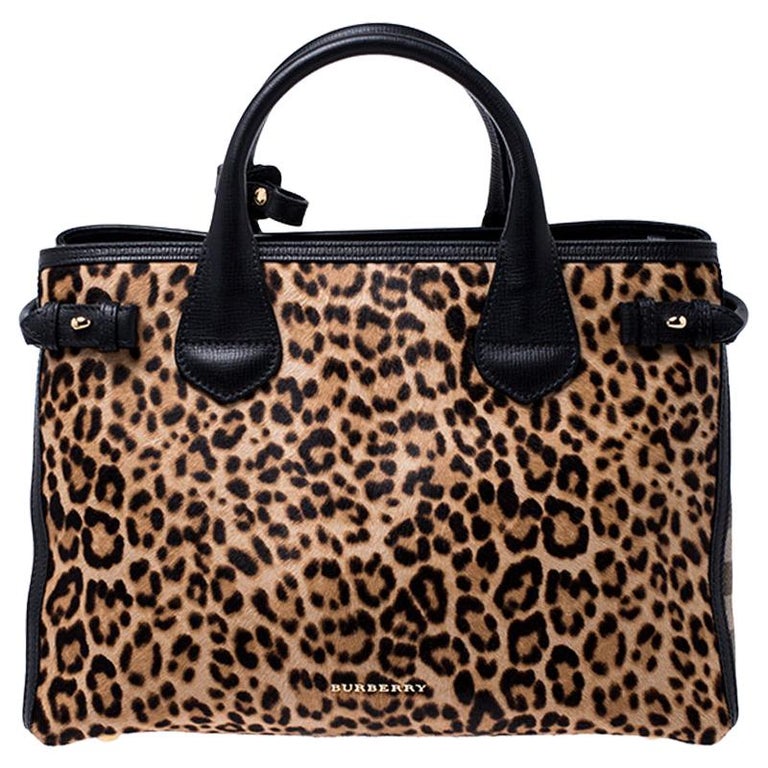 Burberry Brown/Black Leopard Print Calfhair and Leather ...