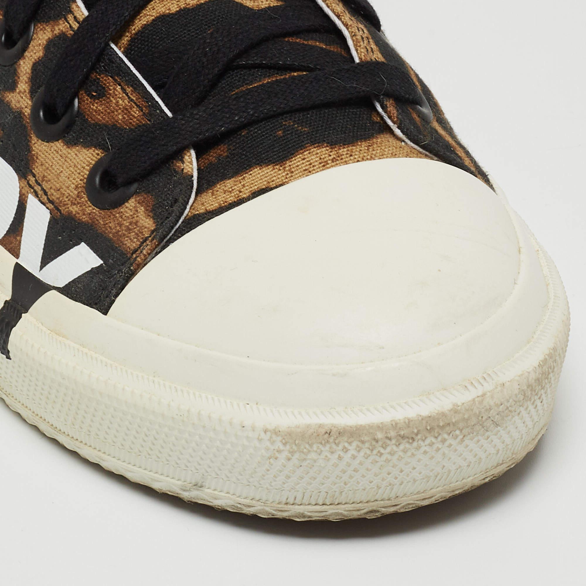 Burberry Brown/Black Leopard Print Canvas Larkhall High Top Sneakers Size 42 1