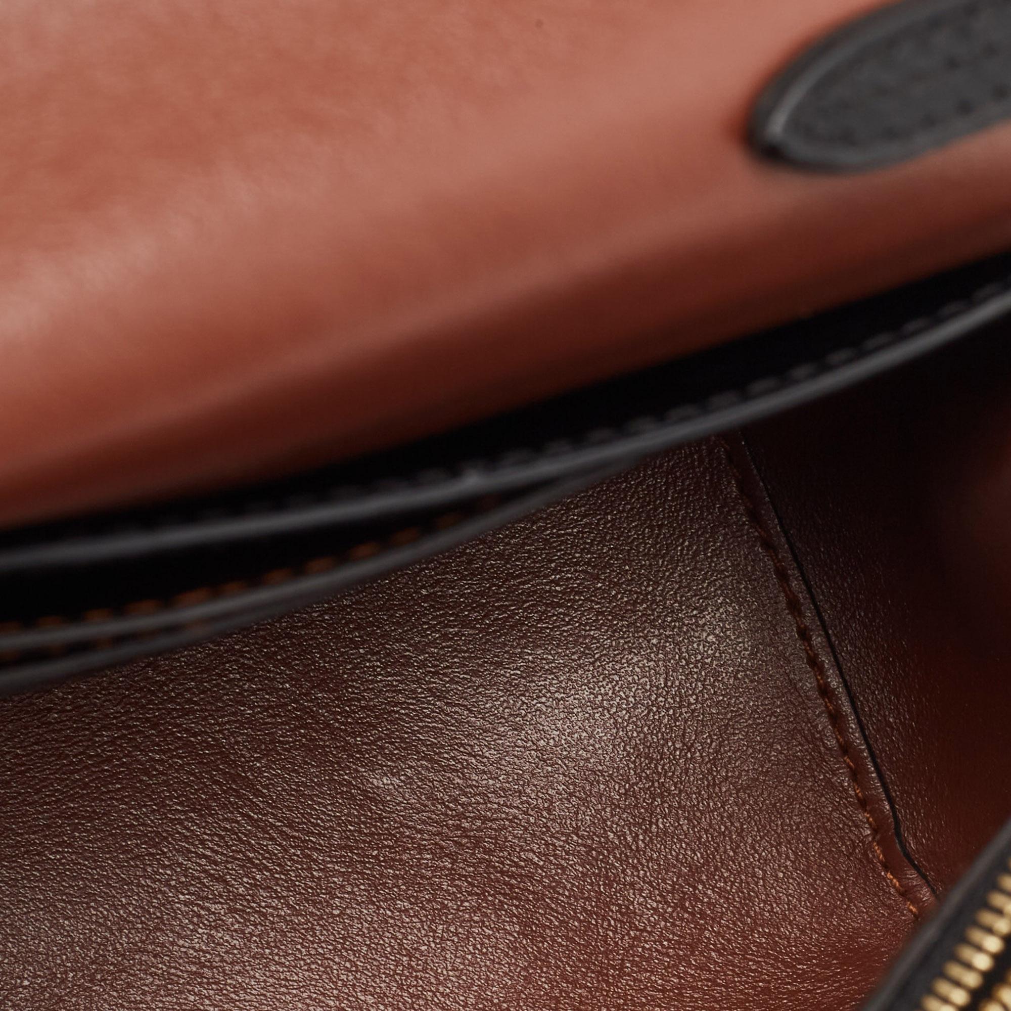 Burberry Brown/Black TB Monogram Coated Canvas Hackberry Crossbody Bag en vente 2