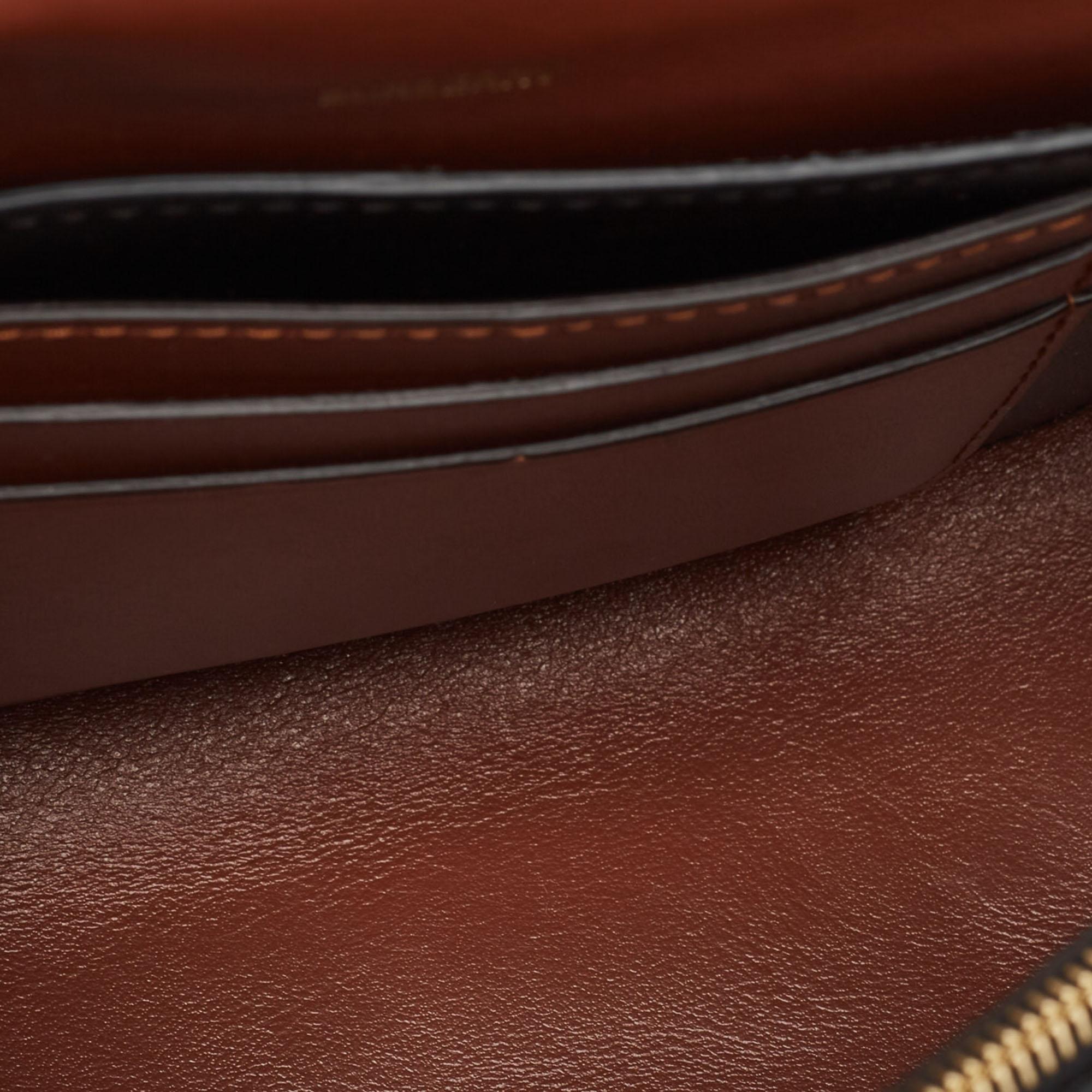 Burberry Brown/Black TB Monogram Coated Canvas Hackberry Crossbody Bag en vente 3
