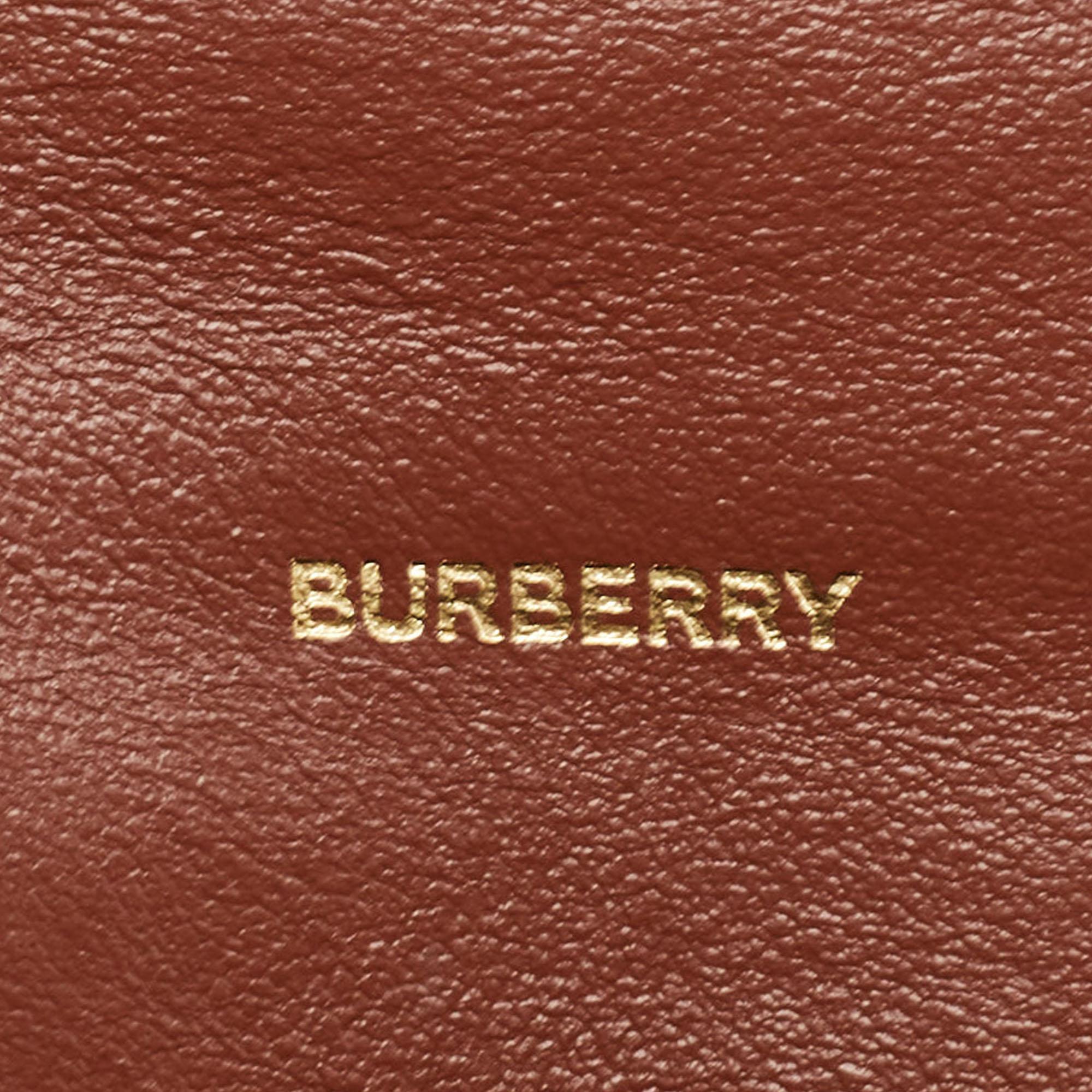 Burberry Brown/Black TB Monogram Coated Canvas Hackberry Crossbody Bag en vente 4