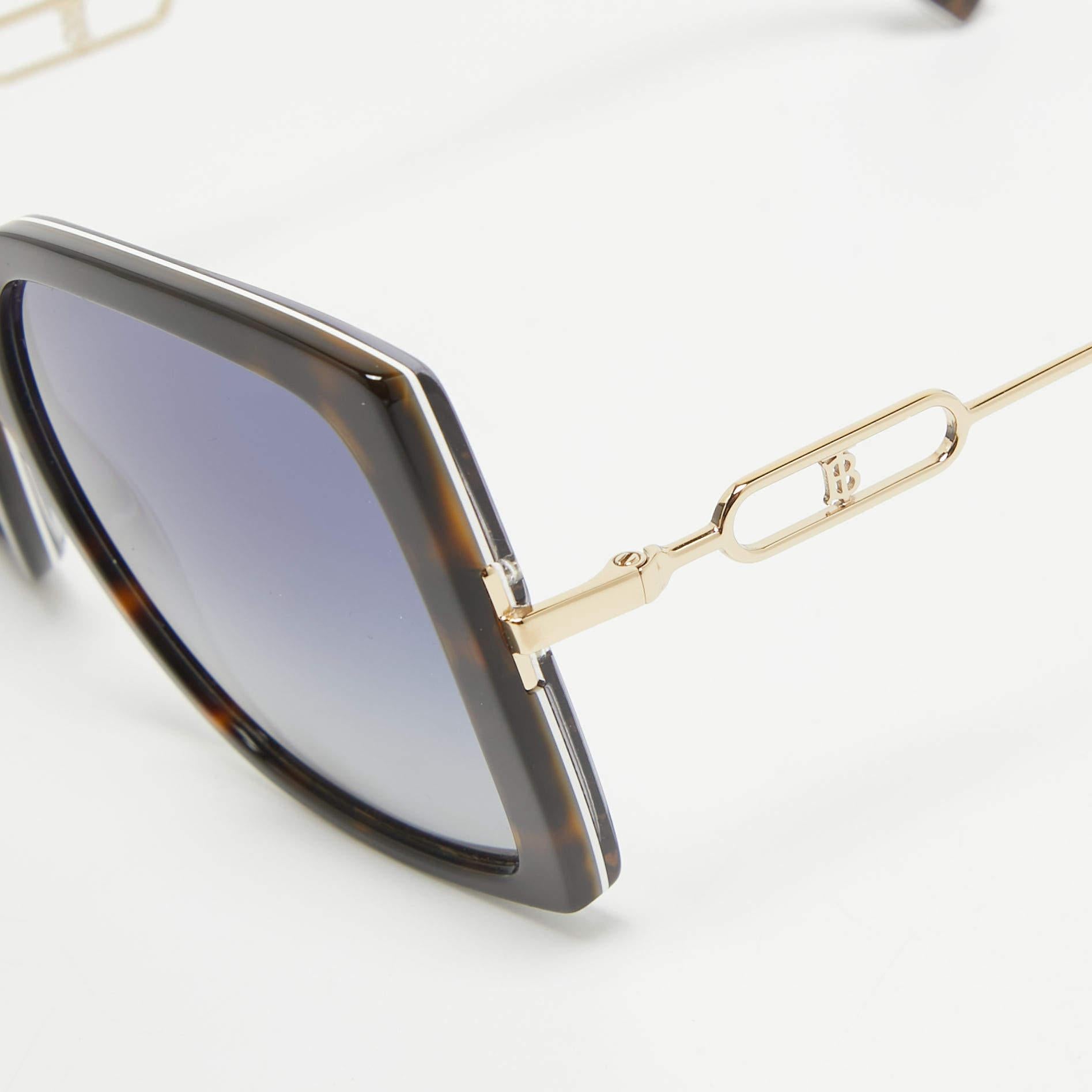 Gray Burberry Brown/Blue Gradient B 4332 Luna Limited Edition Oversized Sunglasses
