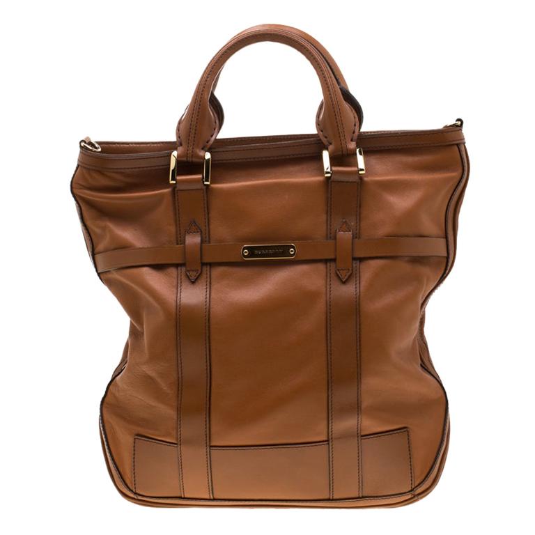 Burberry Brown Bridle Leather Tote For Sale at 1stDibs