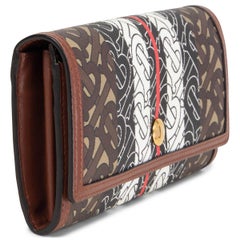 BURBERRY brown canvas MONOGRAM STRIPE CONTINENTAL Wallet