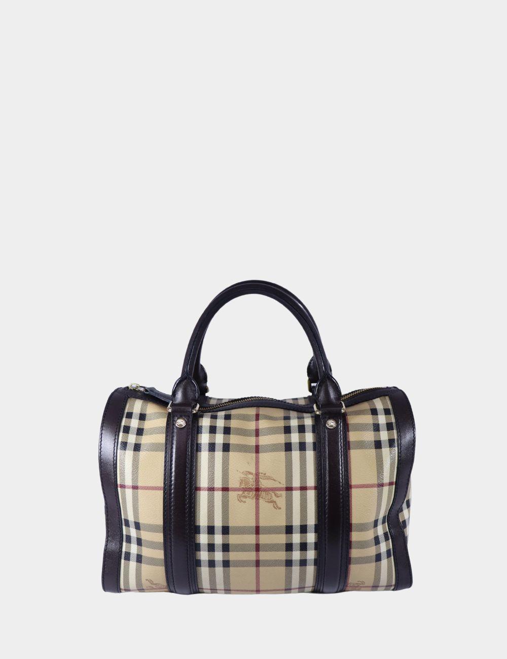 Burberry Brown Check Bowling Bag 1