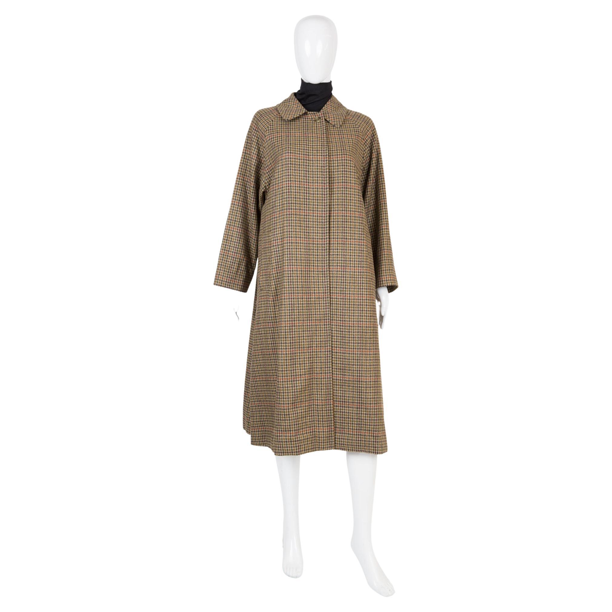 Burberry Brown Check Wool Coat