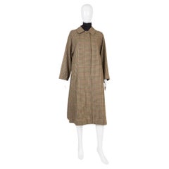 Burberry Brown Check Wool Coat