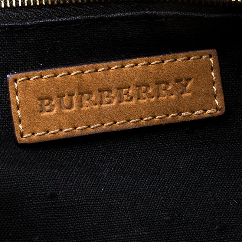 Burberry Brown Coated Canvas/Nubuck and Leather Satchel 3