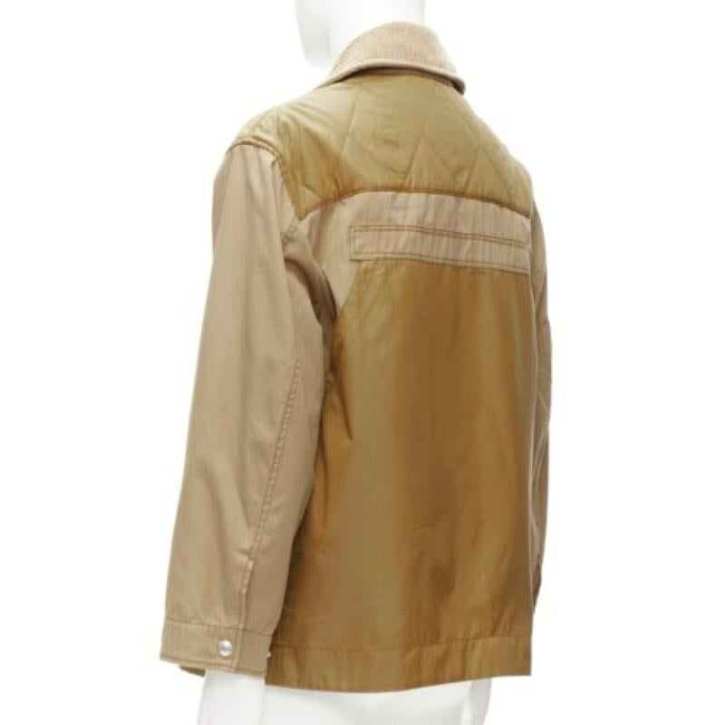 BURBERRY chaqueta de campo acolchada con bolsillos y cuello de pana marrón M en venta 2