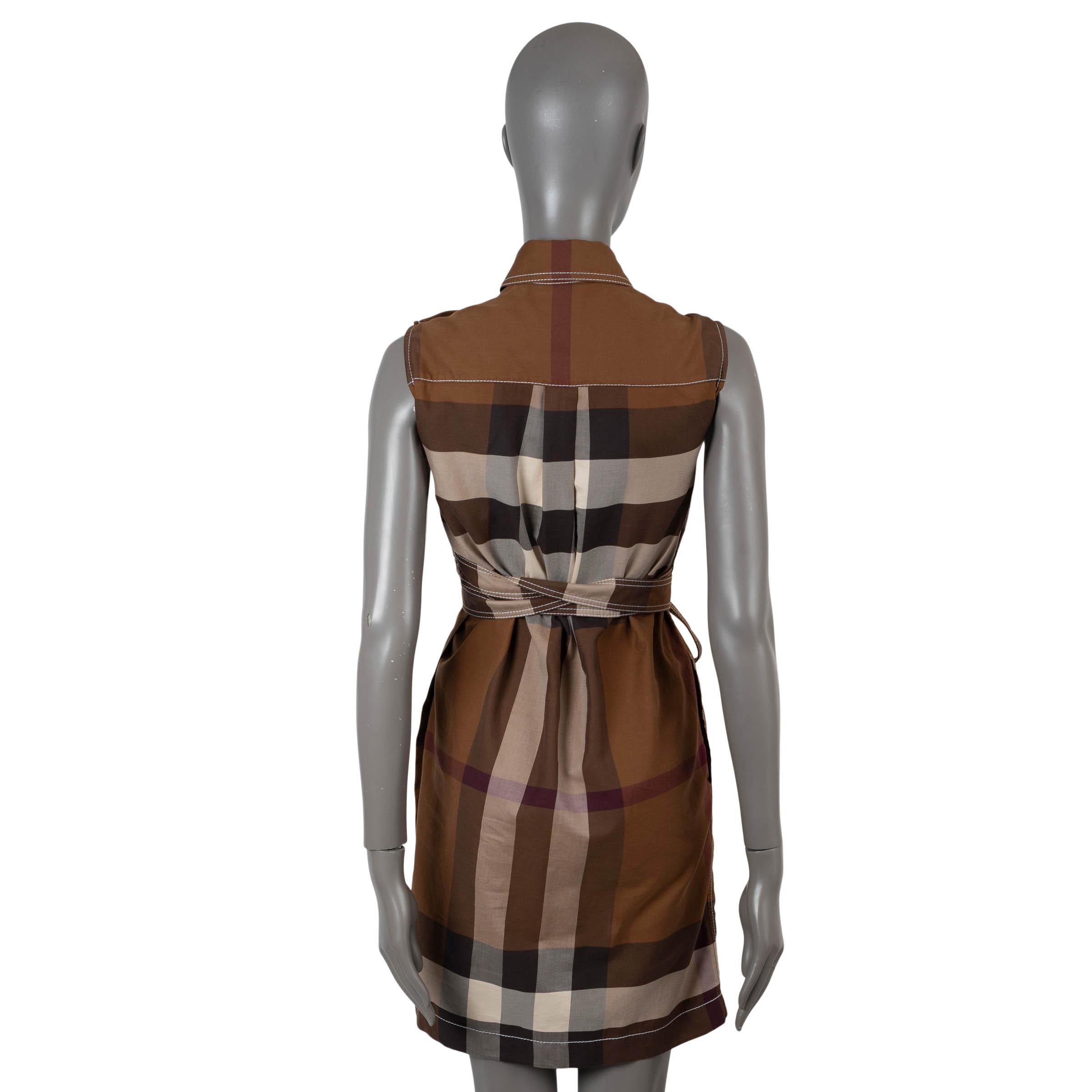 Marrone Burberry cotone marrone 2020 KARLA VINTAGE CHECK SHIRT Abito 4 XXS in vendita