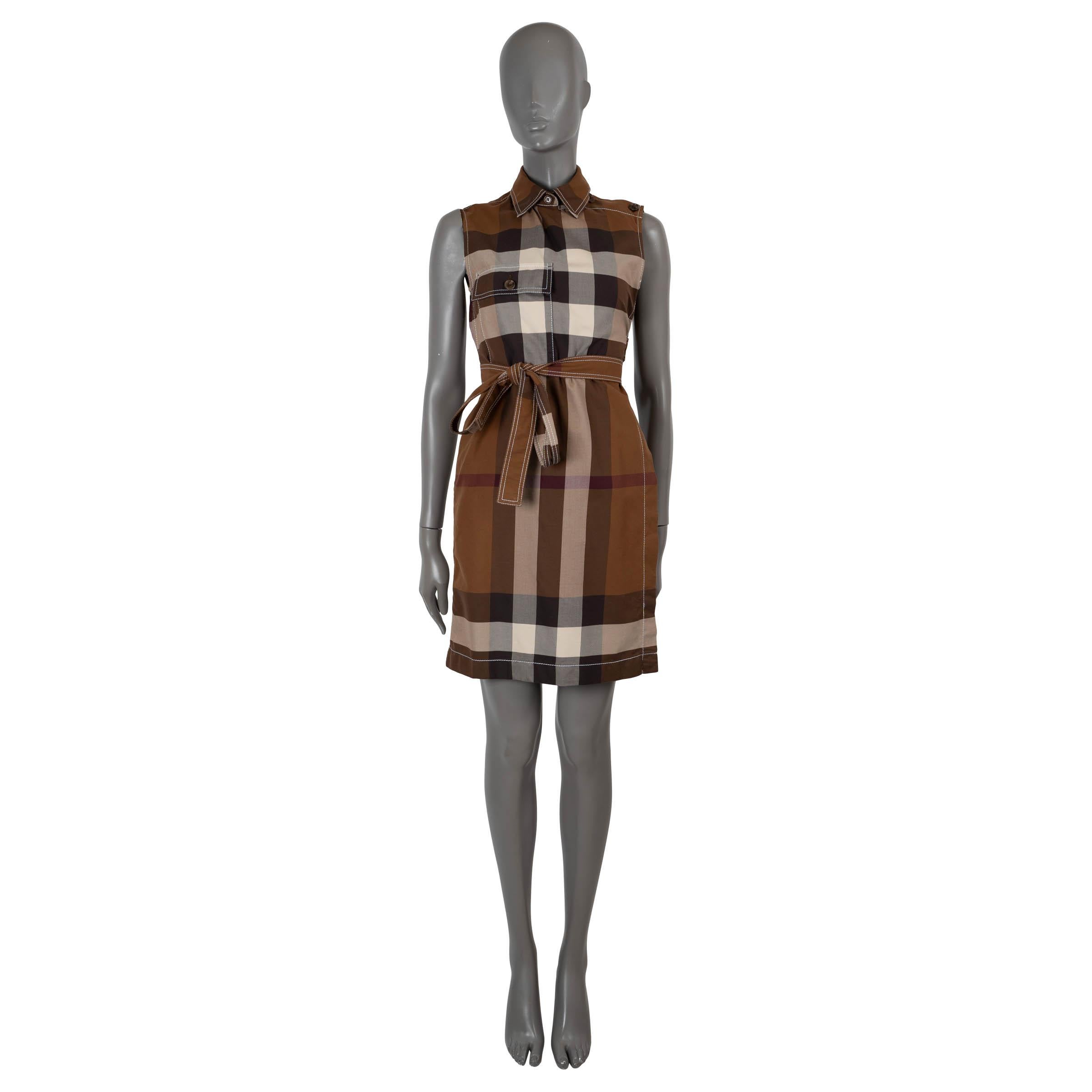 Donna Burberry cotone marrone 2020 KARLA VINTAGE CHECK SHIRT Abito 4 XXS in vendita