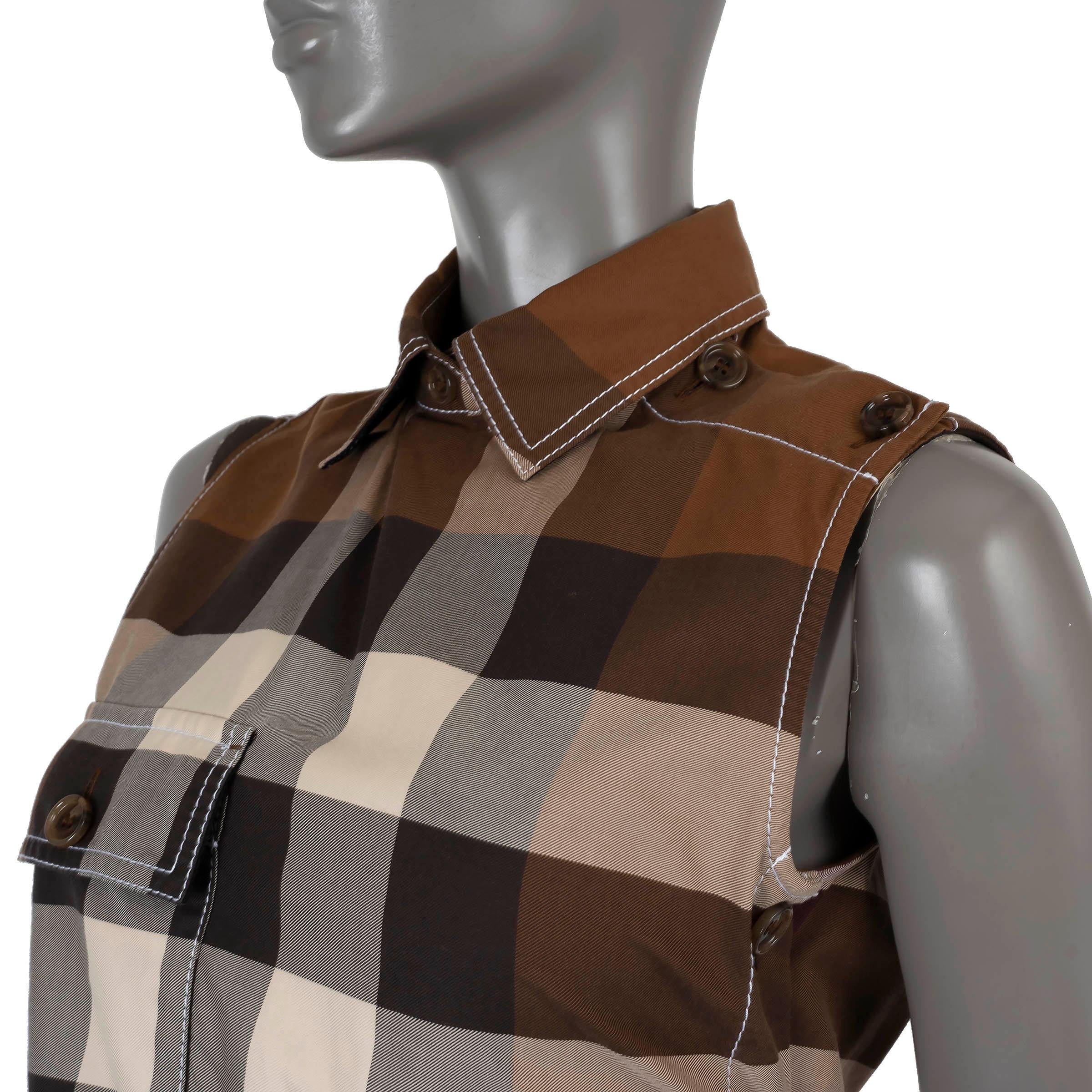 Burberry cotone marrone 2020 KARLA VINTAGE CHECK SHIRT Abito 4 XXS in vendita 1