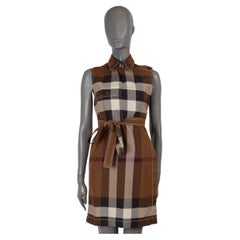 BURBERRY braun Baumwolle 2020 KARLA VINTAGE CHECK SHIRT Kleid 4 XXS