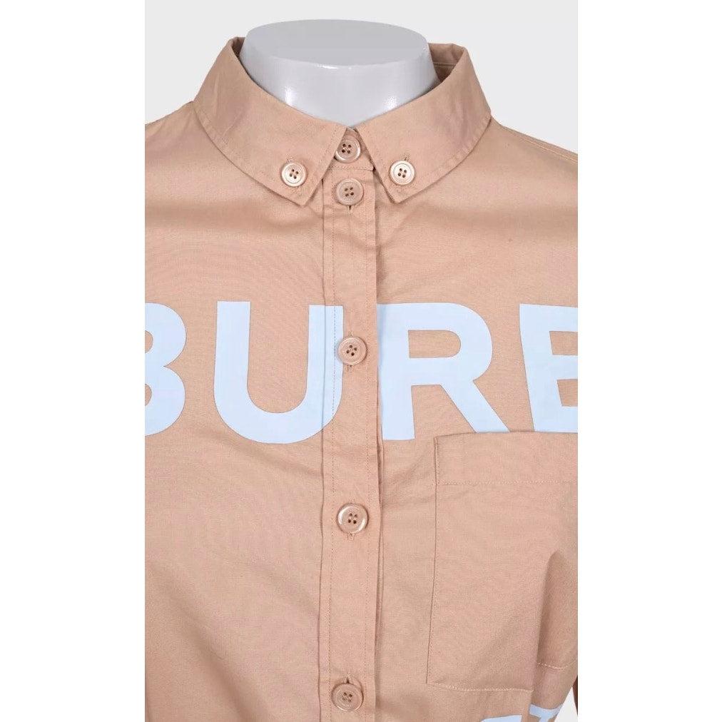 Burberry Vestido Camisero de Algodón Marrón - UK 8 / S en Excelente estado para la venta en Krakow, PL