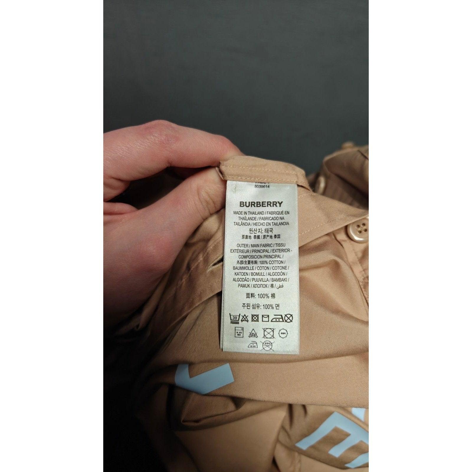 Burberry Vestido Camisero de Algodón Marrón - UK 8 / S en venta 1