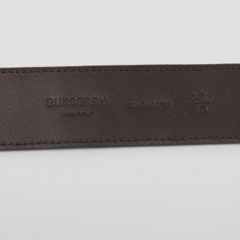 Burberry Cinturón de piel de cocodrilo marrón con hebilla TB 80CM Negro