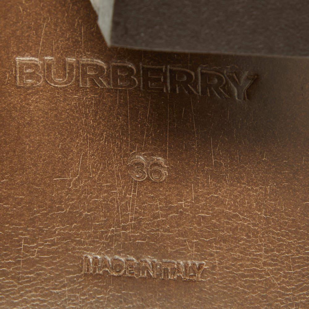 Burberry Brown Fabric Scarf Tie Mules Size 36 2